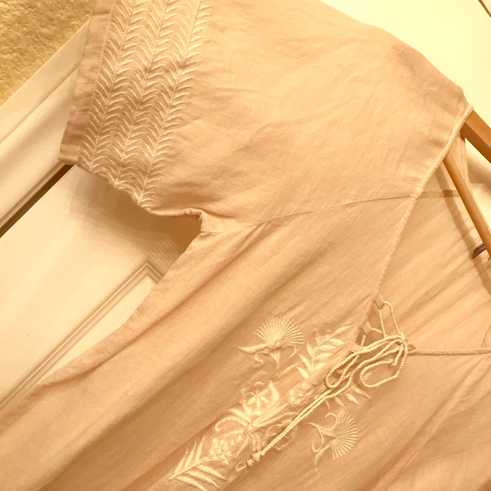 Embroidered cream top